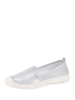 Andrea Conti Leder-Espadrilles In Silber