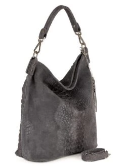 Leder-Schultertasche "Denise" In Grau - (B)29 X (H)31 X (T)14 Cm -Bekleidungsförderung Laden anna morellini leder schultertasche denise in grau b 29 x h 31 x t 14 cm 1