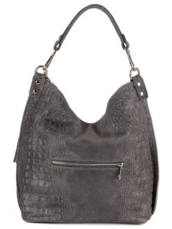 Leder-Schultertasche "Denise" In Grau - (B)29 X (H)31 X (T)14 Cm -Bekleidungsförderung Laden anna morellini leder schultertasche denise in grau b 29 x h 31 x t 14 cm 2