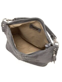 Leder-Schultertasche "Denise" In Grau - (B)29 X (H)31 X (T)14 Cm -Bekleidungsförderung Laden anna morellini leder schultertasche denise in grau b 29 x h 31 x t 14 cm 3