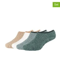 Camano 4er-Set: ABS-Füßlinge In Grau/ Beige/ Weiß