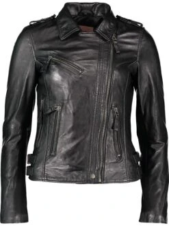 Lederjacke "Subi" In Schwarz 8 Lederjacke "Subi" In Schwarz -Bekleidungsförderung Laden caminari lederjacke subi in schwarz 2