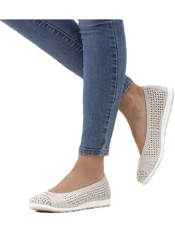 Caprice Leder-Ballerinas In Creme -Bekleidungsförderung Laden caprice leder ballerinas in creme 5