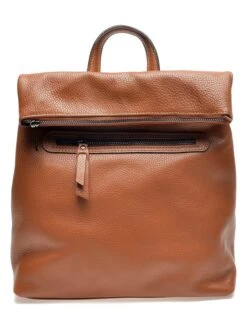 Leder-Rucksack In Cognac