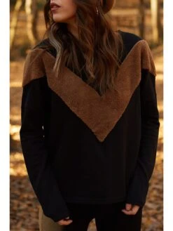 Sweatshirt In Schwarz/ Braun