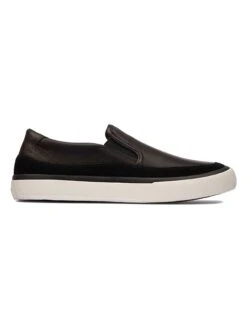 Clarks Leder-Slipper "Aceley Step" In Schwarz