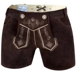 Ledershorts In Dunkelbraun
