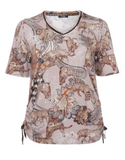 T-Shirt In Wood Rose Multicol.