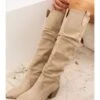 Leder-Stiefel In Beige -Bekleidungsförderung Laden gerois leder stiefel in beige