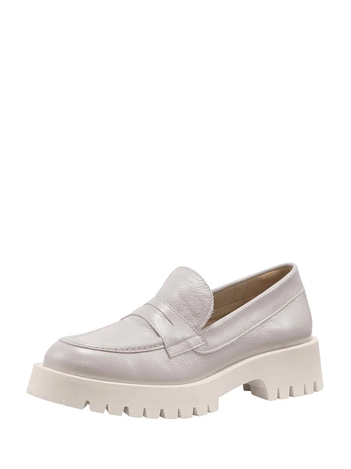 Heine Leder-Mokassins In Grau 3 Heine Leder-Mokassins In Grau