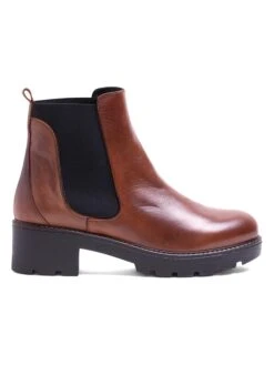 Leder-Chelsea-Boots In Cognac
