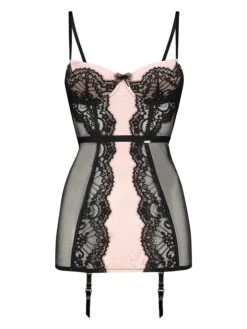 Bustier Mit Strumpfhalter In Schwarz/ Rosa -Bekleidungsförderung Laden hunkemoller bustier mit strumpfhalter in schwarz rosa 3