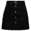 JACQUELINE DE YONG Mini Rock Kordsamt A- Linie JDYSHIRAZ LIFE SHORT SKIRT In Schwarz