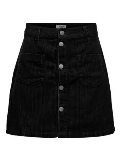 JACQUELINE DE YONG Mini Rock Kordsamt A- Linie JDYSHIRAZ LIFE SHORT SKIRT In Schwarz