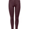JACQUELINE DE YONG Skinny Jeans Leder Optik High Waist Stretch Coated Denim Pants In Weinrot -Bekleidungsförderung Laden jacqueline de yong skinny jeans leder optik high waist stretch coated denim pants in weinrot