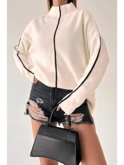 Rollkragenpullover In Beige -Bekleidungsförderung Laden jumeon rollkragenpullover in beige 2