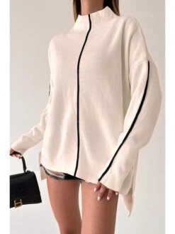 Rollkragenpullover In Beige