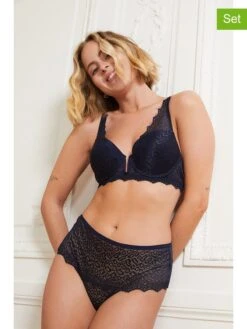 2tlg. Wäsche-Set "Natalie" In Dunkelblau