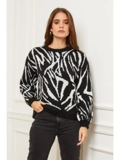 Pullover In Schwarz/ Weiß