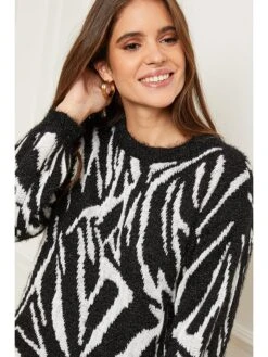 Pullover In Schwarz/ Weiß -Bekleidungsförderung Laden larmoire de suzette pullover in schwarz weiss 3