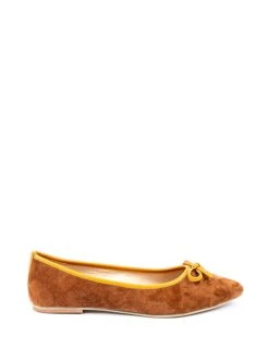 Leder-Ballerinas In Camel
