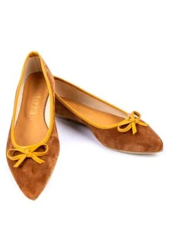 Leder-Ballerinas In Camel -Bekleidungsförderung Laden lizza shoes leder ballerinas in camel 4