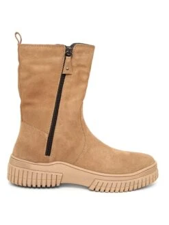 Leder-Boots In Beige