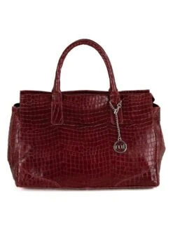 Leder-Henkeltasche "Pozzuoli" In Rot - (B)40 X (H)28 X (T)21 Cm