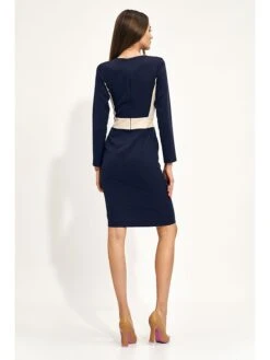 Kleid In Dunkelblau/ Creme 7 Kleid In Dunkelblau/ Creme -Bekleidungsförderung Laden nife kleid in dunkelblau creme 2