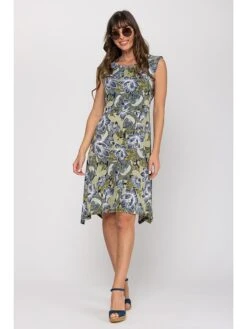 Kleid In Oliv/ Schwarz