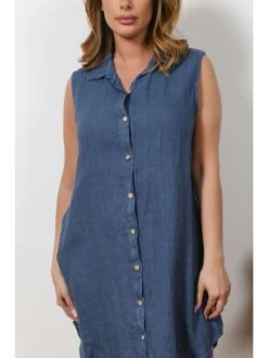 Leinen-Kleid "Elly" In Blau 11 Leinen-Kleid "Elly" In Blau -Bekleidungsförderung Laden plus size company leinen kleid elly in blau 4