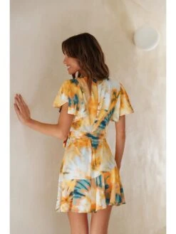 Kleid In Orange/ Blau -Bekleidungsförderung Laden pretty summer kleid in orange blau 2