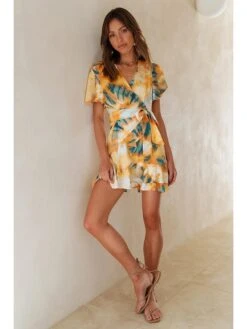 Kleid In Orange/ Blau -Bekleidungsförderung Laden pretty summer kleid in orange blau 4