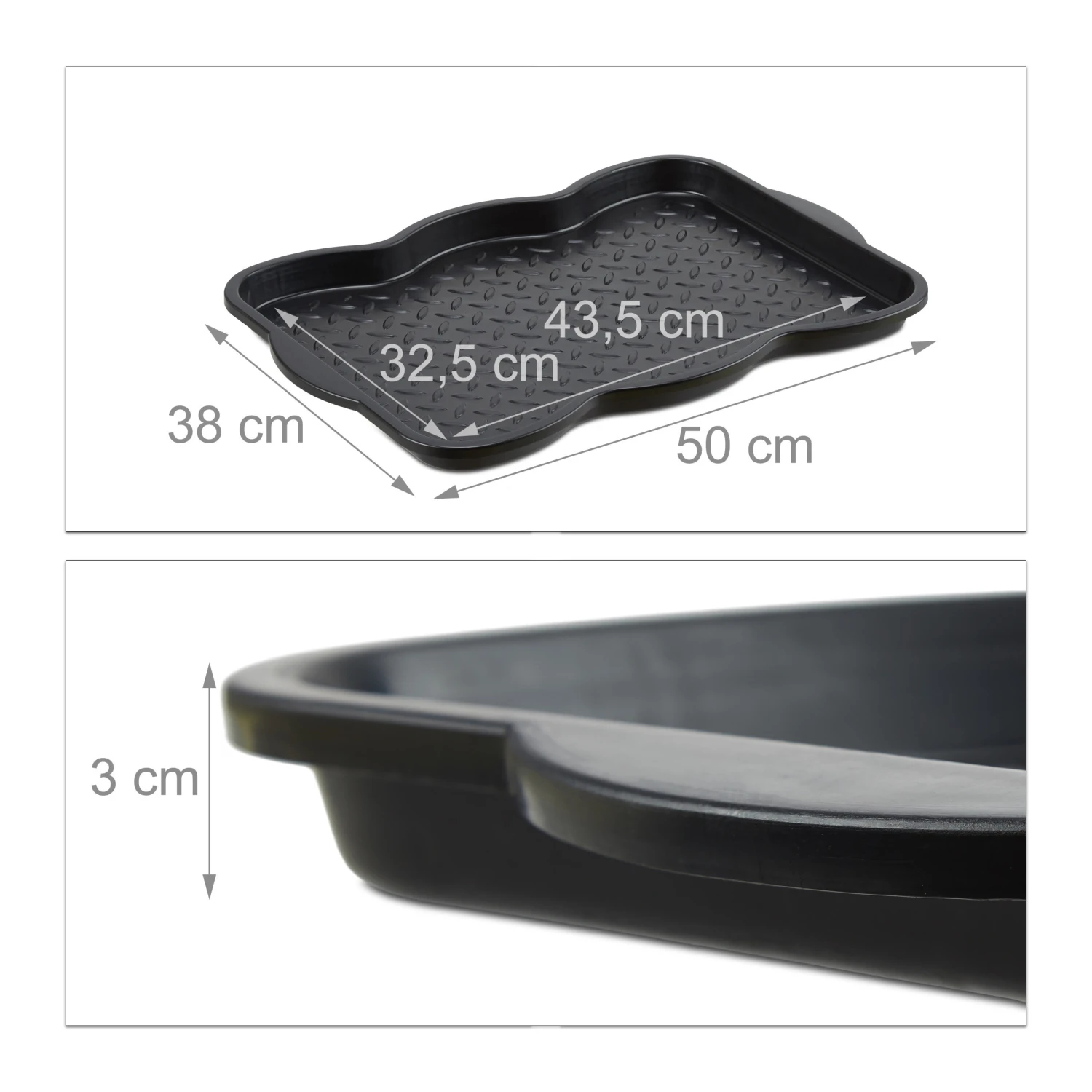 Schuhabtropfschale In Schwarz - (B)50x (H)3 X (T)38 Cm 4 Schuhabtropfschale In Schwarz - (B)50x (H)3 X (T)38 Cm – Bild 2