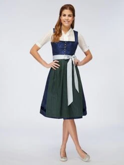 Dirndl "Antonia" In Dunkelblau/ Dunkelgrün