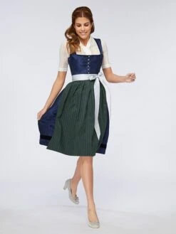 Dirndl "Antonia" In Dunkelblau/ Dunkelgrün -Bekleidungsförderung Laden schmuckstuck by alpenherz dirndl antonia in dunkelblau dunkelgrun 3