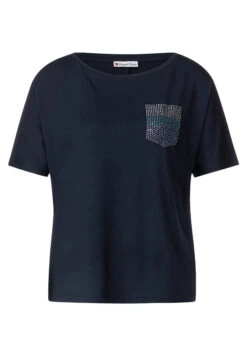 STREET ONE T-Shirt Mit Steinchendetails Deep Blue