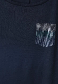 STREET ONE T-Shirt Mit Steinchendetails Deep Blue -Bekleidungsförderung Laden street one t shirt mit steinchendetails deep blue 4