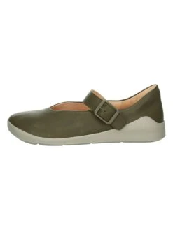 Think! Leder-Spangenballerinas "Duene" In Khaki