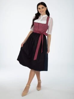 Dirndl In Bordeaux/ Schwarz
