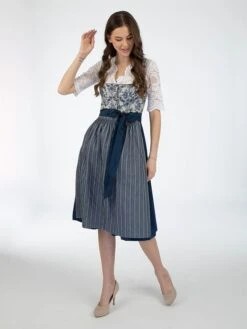 Dirndl In Dunkelblau/ Creme