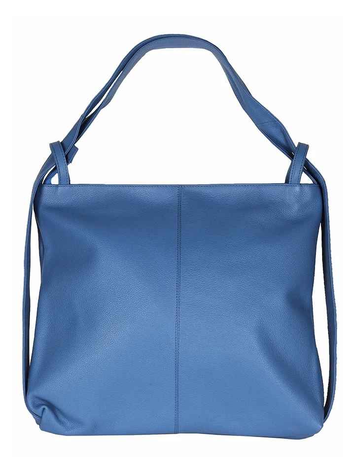 Leder-Schultertasche In Blau - (B)37x (H)40x (T)8 Cm 3 Leder-Schultertasche In Blau - (B)37x (H)40x (T)8 Cm